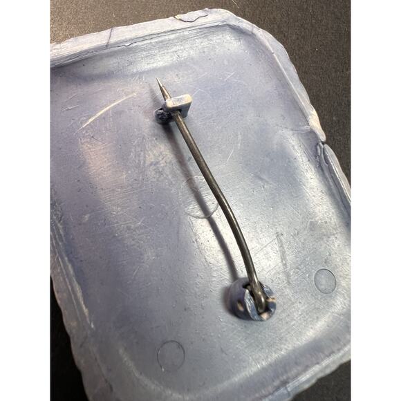 Vintage 1940’s Celluloid Horse Head Brooch/Pin Blue Square Fashion Retro 2" - Picture 8 of 10